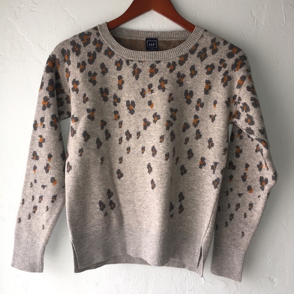 gray leopard sweater